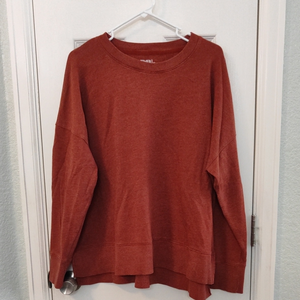 Time and Tru Rust Orange Crewneck Sweatshirt